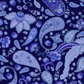 Indigo blue Boheme paisley