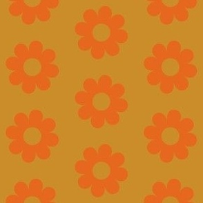 Retro Cutout Daisies in Goldenrod and Orange