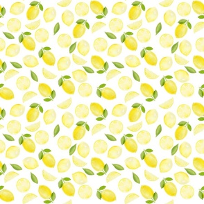 Watercolor Summer Lemons Small Scale