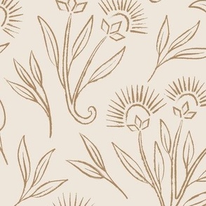 Painterly Vintage Floral | LG Scale| Ivory, Gold