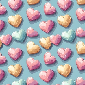Shiny Love - Candy Hearts on French Blue  - New for 2024