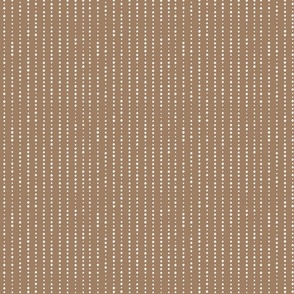 Small - Cream bubbles and dots on brown background
