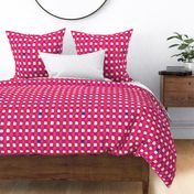 Modern Painted Yellow Checker Plaid in Pink White Red and Blue