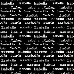 Isabella white on black 8x8