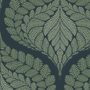 forest fern damask wallpaper