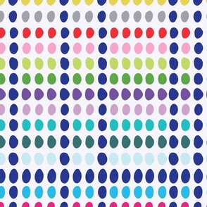 Colorful Modern Hand Drawn Dot Pattern in Yellow Blue Pink Purple Green and Yellow