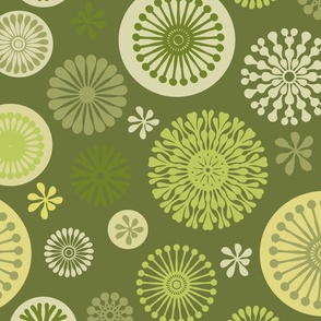 In The Realm Of Plants Biophilic Pattern Forest Green