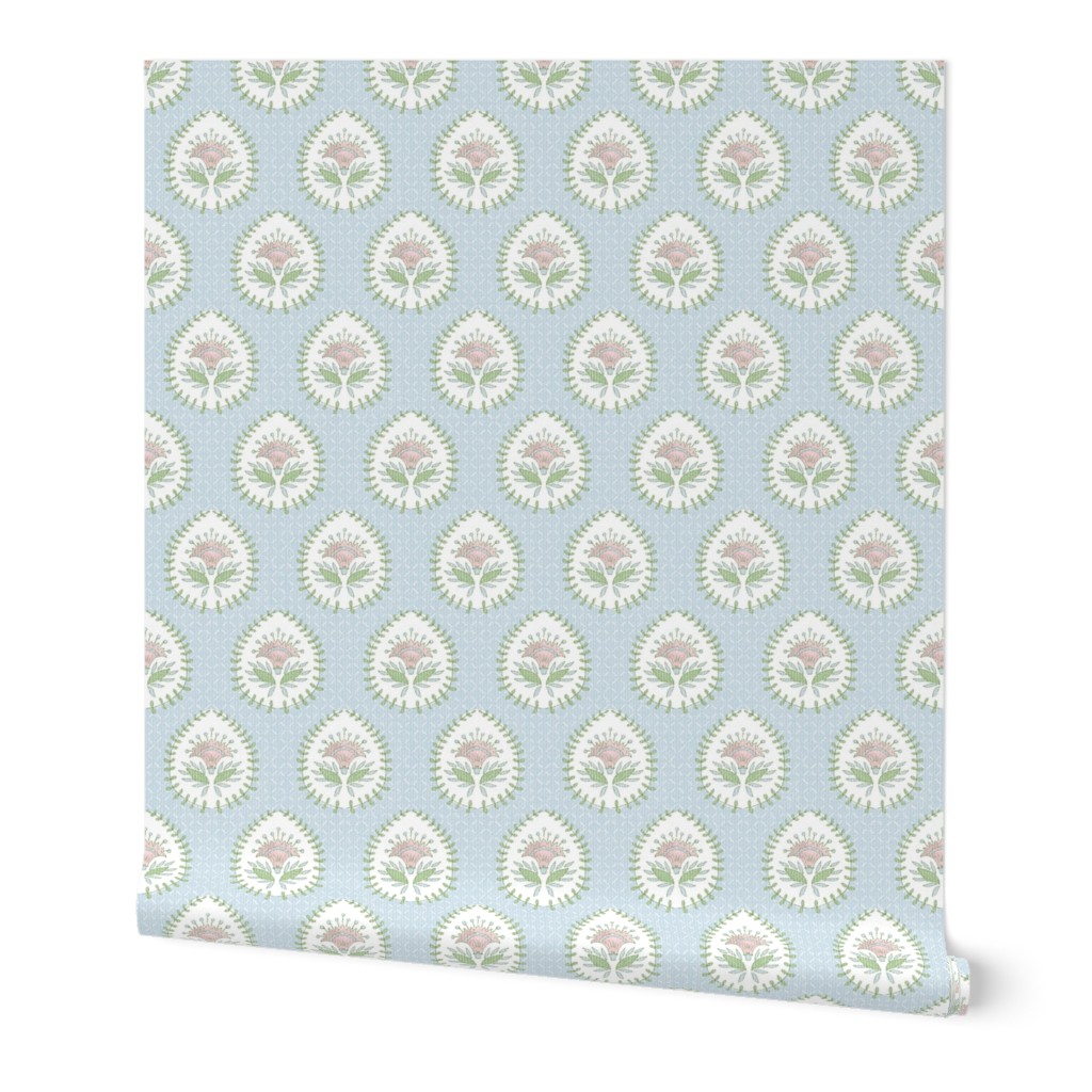 Daphne Custom MArtha Light blue with green and pink