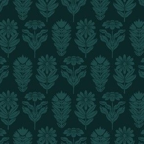 Dark green folk pattern