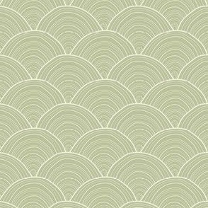 Woodland Tree Slices in a soothing scallop design