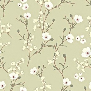 Soft Floral on Light Green