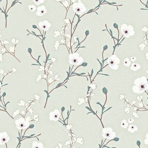 Soft Floral on Lighter Blue