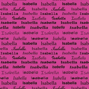 Isabella black on fuchsia 8x8