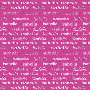 Isabella white on fuchsia 8x8