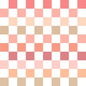 Peach Shades Modern Retro Checkers