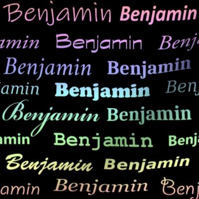 Benjamin rainbow on black 8x8