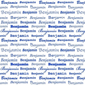 Benjamin royal blue on white 8x8