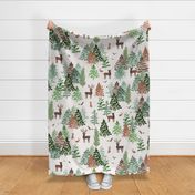 Friends of the Forest Big Pine Forest Biome Watercolor Boho Wood Earth Tones