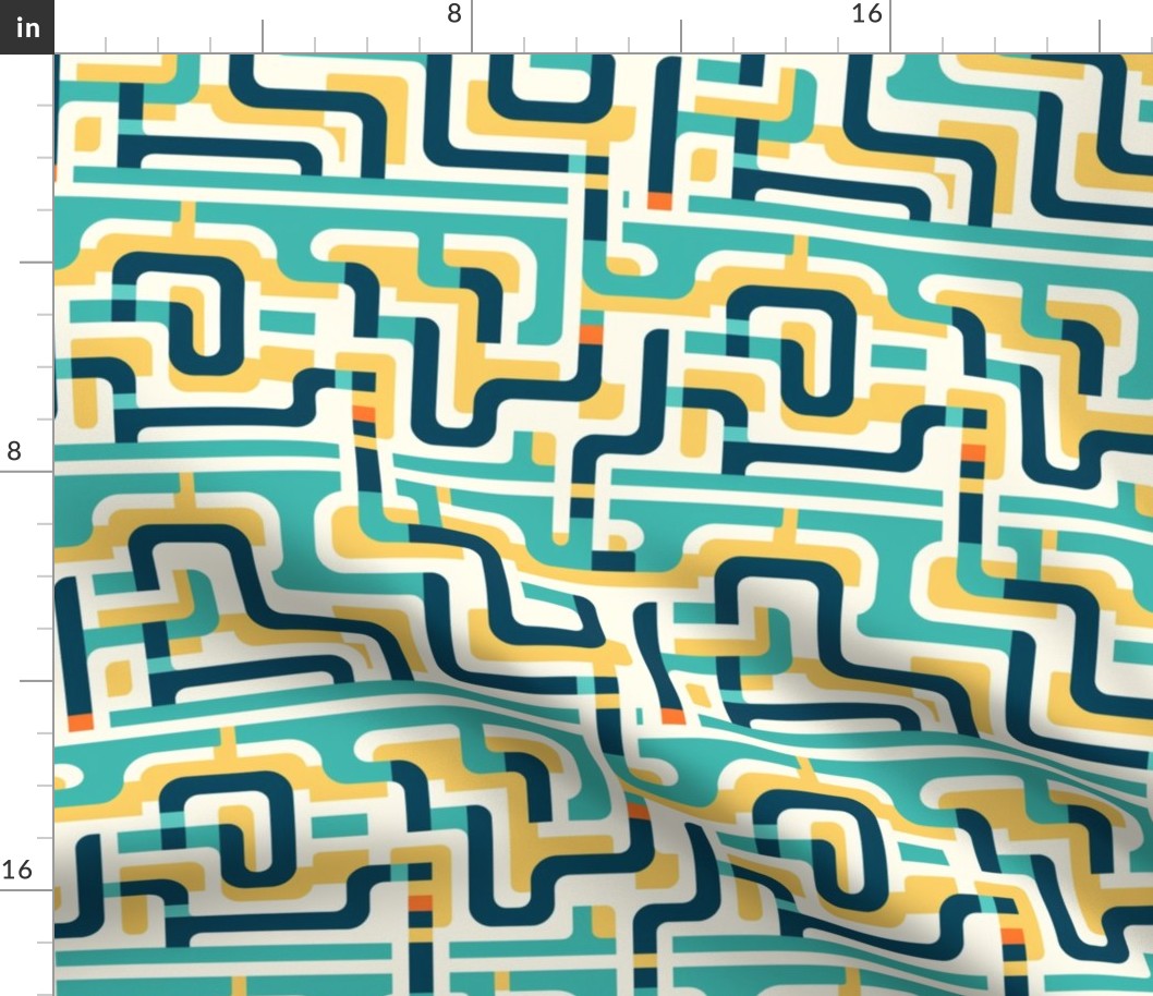 Aegean Meander - Timeless Geometric Fabric Design