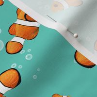 Tropical Clownfish & Bubbles Pattern