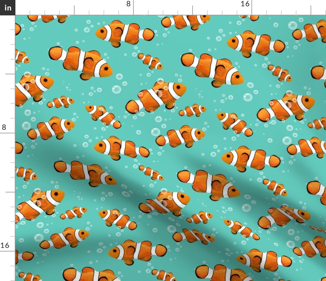 Tropical Clownfish & Bubbles Pattern