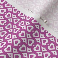 Radiant Orchid Purple Hearts and Dots on White