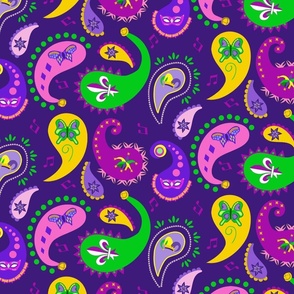 Mardi Gras Paisley on Purple