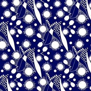 An Australian New Year - white on midnight blue, medium