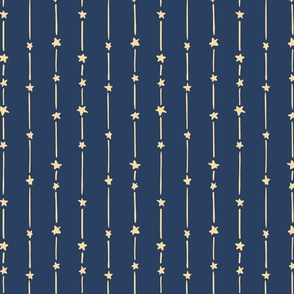 Midnight Serenade with Gilded Celestial Motifs - Navy Blue Home Ensemble with Lustrous Star Accents
