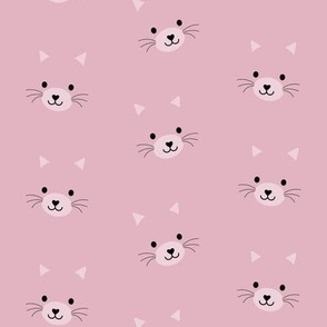Baby pink kitty cats kids animal pattern