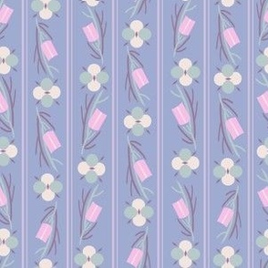 MEDIUM: Geo Stylized Florals Pink and Blue-green 