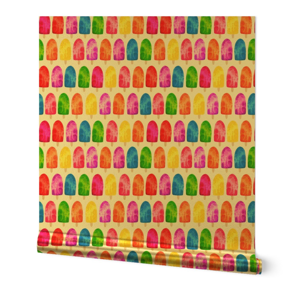 Colorful Ice Lolly Popsicle Summer Treats on white
