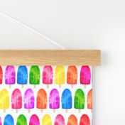 Colorful Ice Lolly Popsicle Summer Treats on white