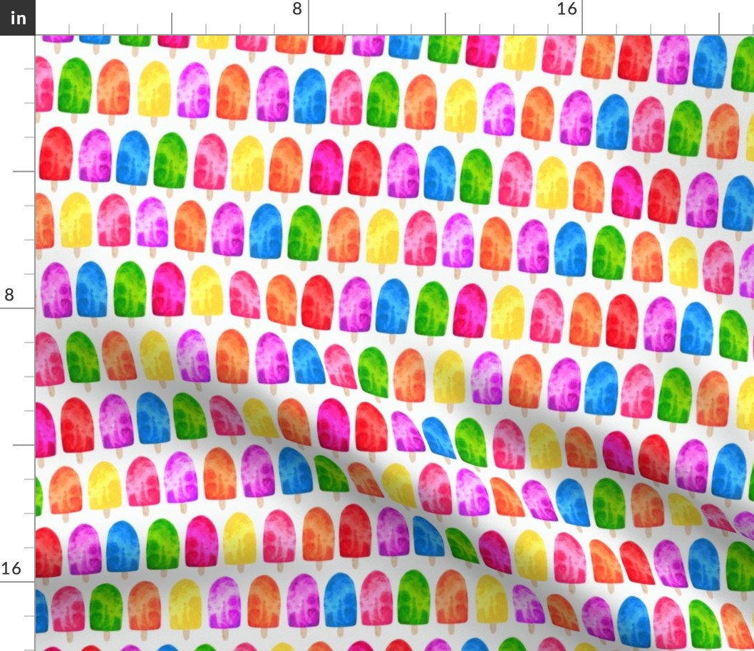 Colorful Ice Lolly Popsicle Summer Treats on white