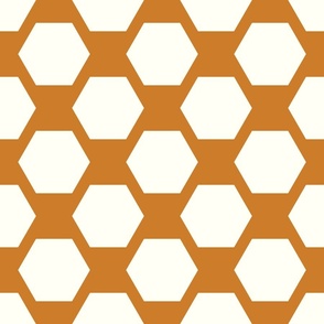 (Jumbo) Geometric Honeycomb Cream And  Honey 