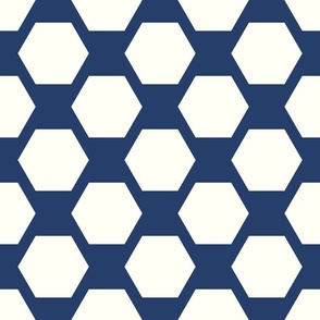 Honeycomb White Royal Blue