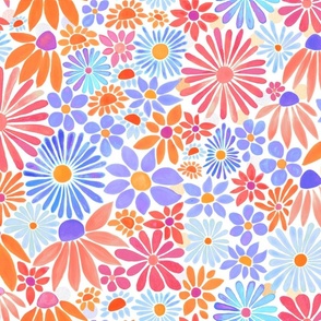 Cheerful Daisy Design - Pretty Pastel - Mid Scale
