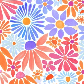 Cheerful Daisy Design - Pretty Pastel - Large Scale