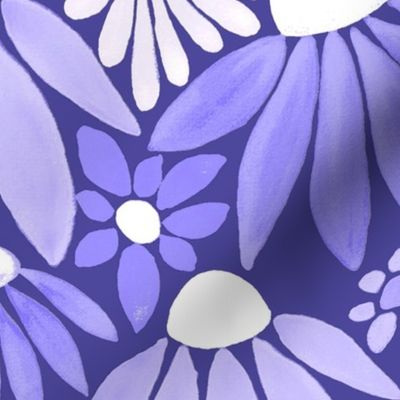 Cheerful Daisy Design - Propper Purple  - Large Scale