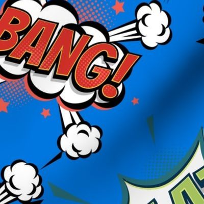 Boom Splat Pow Bang retro comic book typography 