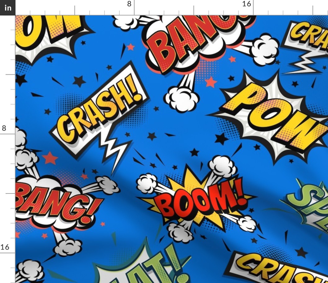 Boom Splat Pow Bang retro comic book typography 