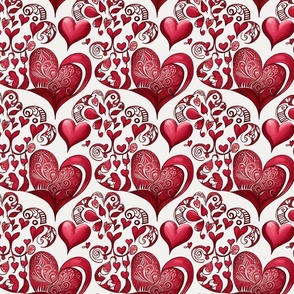 Valentine's Day, Funky  Red Hearts