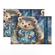 PANEL CUTE PORCUPINE 1 PAJAMAS STARRY NIGHT FLWRHT