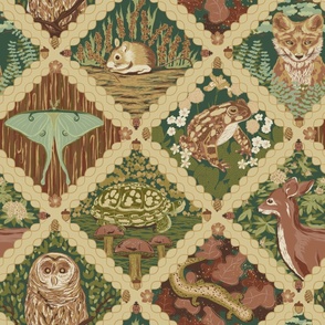 Forest creatures patchwork. Jumbo scale