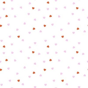 Tiny Heart Scatter // Pink & red on white