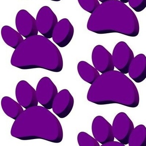 3D Purple  Dog Paw Print 