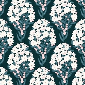 White flowers motif pattern