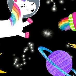 Watercolor Unicorns In Space Extra Large Curtains, Sheets, Duvets