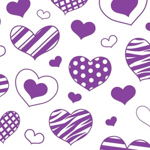 Purple Heart Doodles - Large Scale