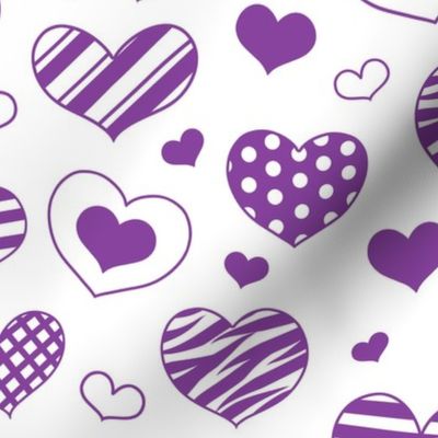 Purple Heart Doodles - Medium Scale